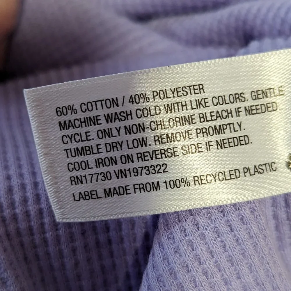 Wild Fable Purple Cropped Waffle Knit Long Sleeve Top Size Medium